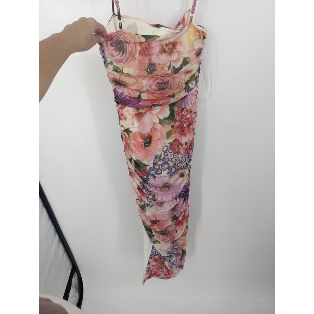 Express Dress Womens‎ Small Floral Maxi Bodycon Ruched Mesh Gown Homecoming - Picture 4 of 8